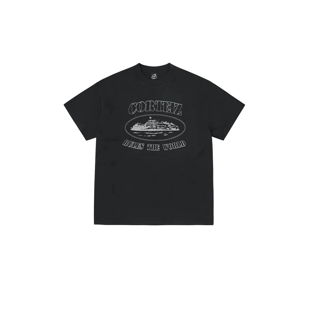 CORTEIZ REFLECTIVE ALCATRAZ TEE TRIPLE BLACK