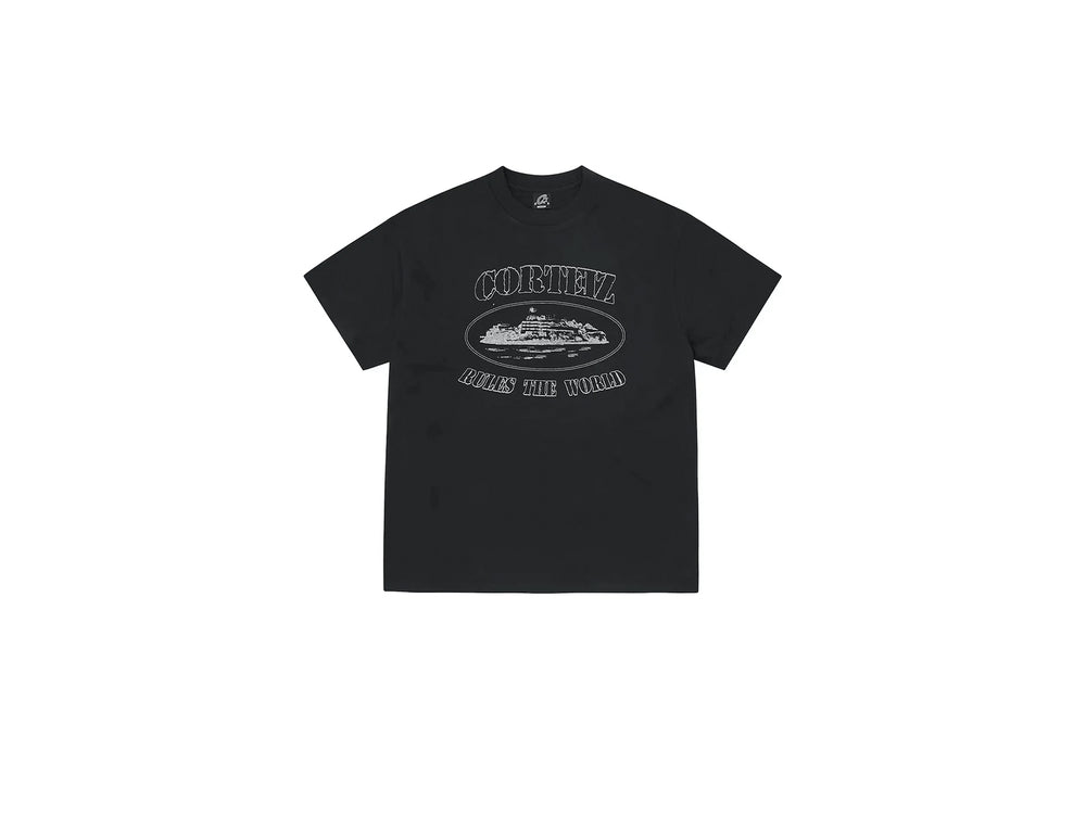 CORTEIZ REFLECTIVE ALCATRAZ TEE TRIPLE BLACK