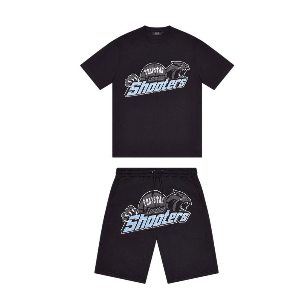 TRAPSTAR SHOOTERS SHORT SET - BLACK/BLUE