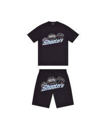 TRAPSTAR SHOOTERS SHORT SET - BLACK/BLUE