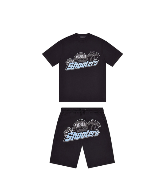 TRAPSTAR SHOOTERS SHORT SET - BLACK/BLUE